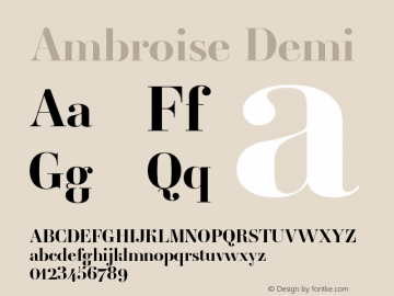 Ambroise Demi Version 001.000 Font Sample