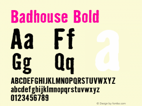 Badhouse Bold Macromedia Fontographer 4.1 1/3/2003图片样张