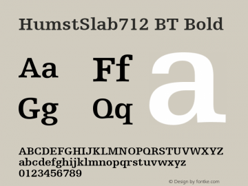 HumstSlab712 BT Bold mfgpctt-v1.57 Monday, February 22, 1993 4:11:50 pm (EST) Font Sample