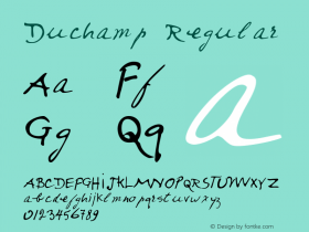 Duchamp Regular Version 001.000 Font Sample