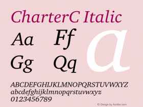 CharterC Italic OTF 1.0;PS 001.000;Core 116;AOCW 1.0 161图片样张