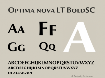 Optima nova LT BoldSC Version 001.000 Font Sample