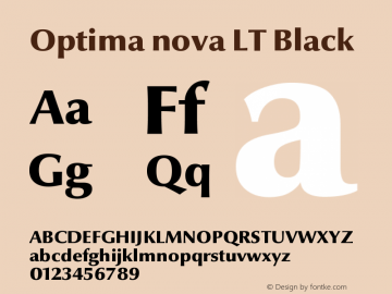 Optima nova LT Black Version 001.000 Font Sample