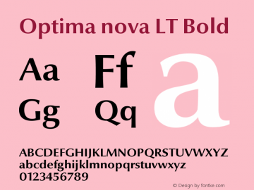 Optima nova LT Bold Version 001.000 Font Sample
