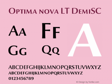 Optima nova LT DemiSC Version 001.000 Font Sample