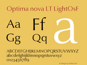 Optima nova LT LightOsF Version 001.000 Font Sample