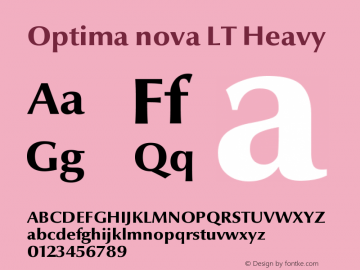 Optima nova LT Heavy Version 001.000 Font Sample