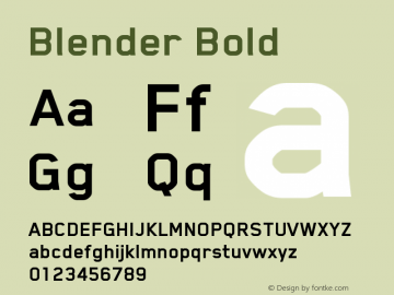Blender Bold Version 001.005 Font Sample