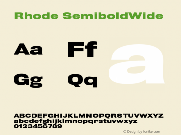 Rhode SemiboldWide Version 001.000图片样张