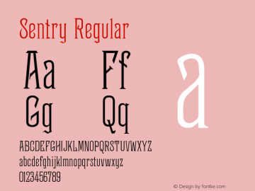 Sentry Regular Macromedia Fontographer 4.1.4 3/31/05图片样张