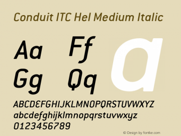 Conduit ITC Hel Medium Italic Version 2.101;PS 002.001;Core 1.0.38图片样张