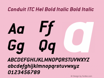 Conduit ITC Hel Bold Italic Bold Italic Version 2.101;PS 002.001;Core 1.0.38图片样张