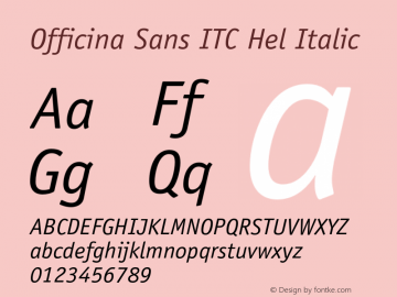 Officina Sans ITC Hel Italic Version 2.101;PS 002.001;Core 1.0.38图片样张