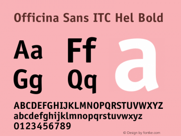 Officina Sans ITC Hel Bold Version 2.101;PS 002.001;Core 1.0.38图片样张