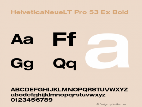 HelveticaNeueLT Pro 53 Ex Bold Version 1.000;PS 001.000;Core 1.0.38图片样张