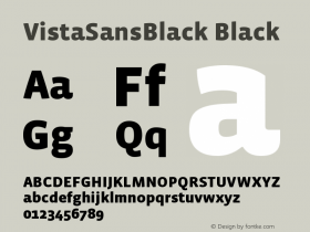 VistaSansBlack Black Version 001.000 Font Sample