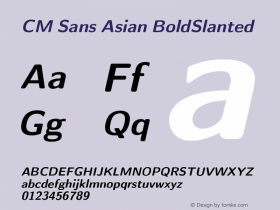 CM Sans Asian BoldSlanted Version 001.001图片样张