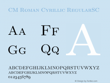CM Roman Cyrillic RegularSC Version 001.001 Font Sample