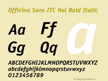 Officina Sans ITC Hel Bold Italic Version 2.001 2004图片样张