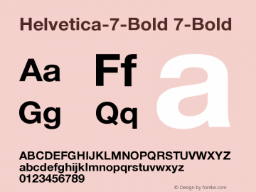 Helvetica-7-Bold 7-Bold Version 001.000图片样张