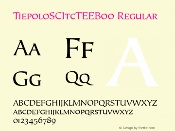 TiepoloSCItcTEEBoo Regular Version 001.005 Font Sample