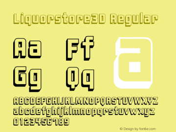 Liquorstore3D Regular Version 1.000;PS 001.000;Core 1.0.38 Font Sample