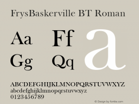 FrysBaskerville BT Roman Version 2.001 mfgpctt 4.4图片样张