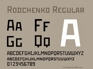 Rodchenko Regular Version 1.000;PS 001.001;hotconv 1.0.38 Font Sample