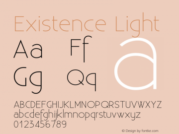 Existence Light Version 001.001 Font Sample
