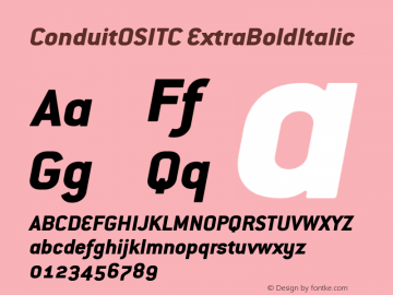 ConduitOSITC ExtraBoldItalic Version 001.000 Font Sample