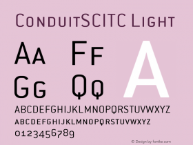 ConduitSCITC Light Version 001.000 Font Sample