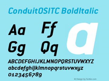 ConduitOSITC BoldItalic Version 001.000图片样张