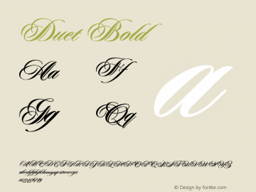 Duet Bold Version 001.000 Font Sample