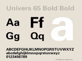 Univers 65 Bold Bold 1.000 Font Sample