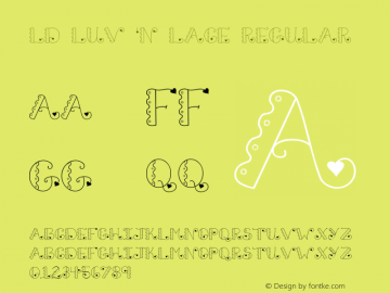 LD Luv 'n Lace Regular 1/29/01 Font Sample