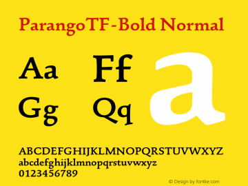 ParangoTF-Bold Normal 004.301 Font Sample