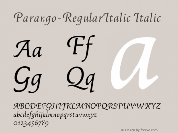 Parango-RegularItalic Italic 004.301图片样张