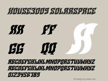 HOUSE3009 Solarspace 001.000 Font Sample