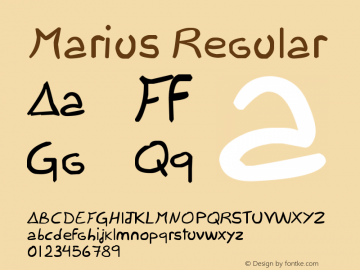 Marius Regular Version 1.00 October 21, 2005, initial release Font Sample