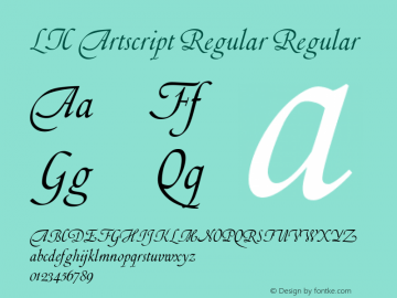 LTC Artscript Regular Regular Version 1.001 2005 Font Sample