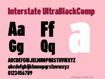 Interstate UltraBlackComp Version 001.000 Font Sample