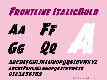 Frontline ItalicBold Version 001.000图片样张
