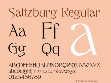 Saltzburg Regular Version 001.000 Font Sample