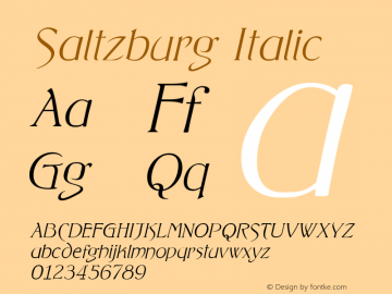 Saltzburg Italic Version 001.000 Font Sample