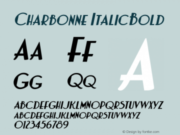 Charbonne ItalicBold Version 001.000图片样张