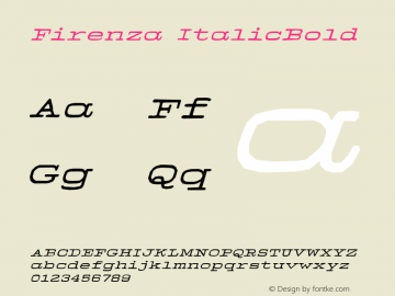 Firenza ItalicBold Version 001.000图片样张