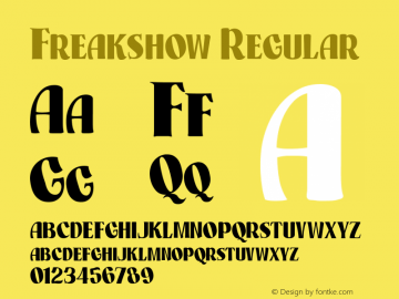 Freakshow Regular Version 001.000 Font Sample