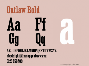 Outlaw Bold Version 001.000 Font Sample