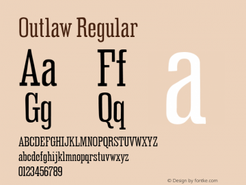 Outlaw Regular Version 001.000 Font Sample