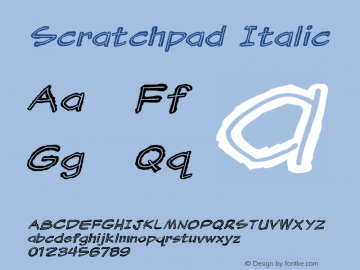 Scratchpad Italic Version 001.000图片样张